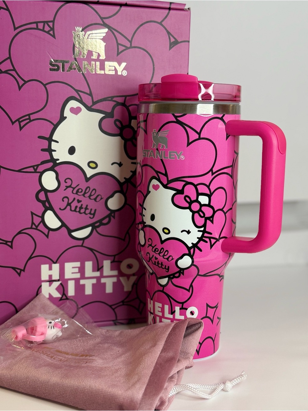 Collectible Stanley Pink Hello Kitty Tumbler . New! 40oz